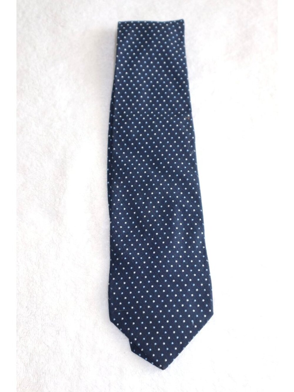 Tiffany & Co. Men's Silk Tie Navy Blue Micro Dot Luxury Suit Menswear